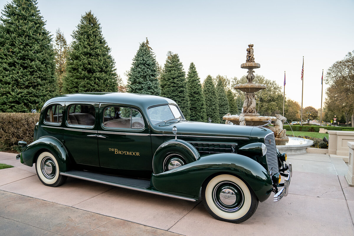 A Classic Car on Display at the Broadmoor Hotel, Colorado