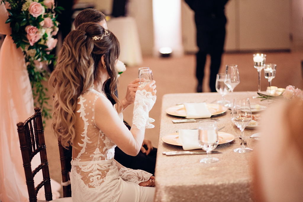 Wedding Photograph Of Bride Raising a Glass Los Angeles