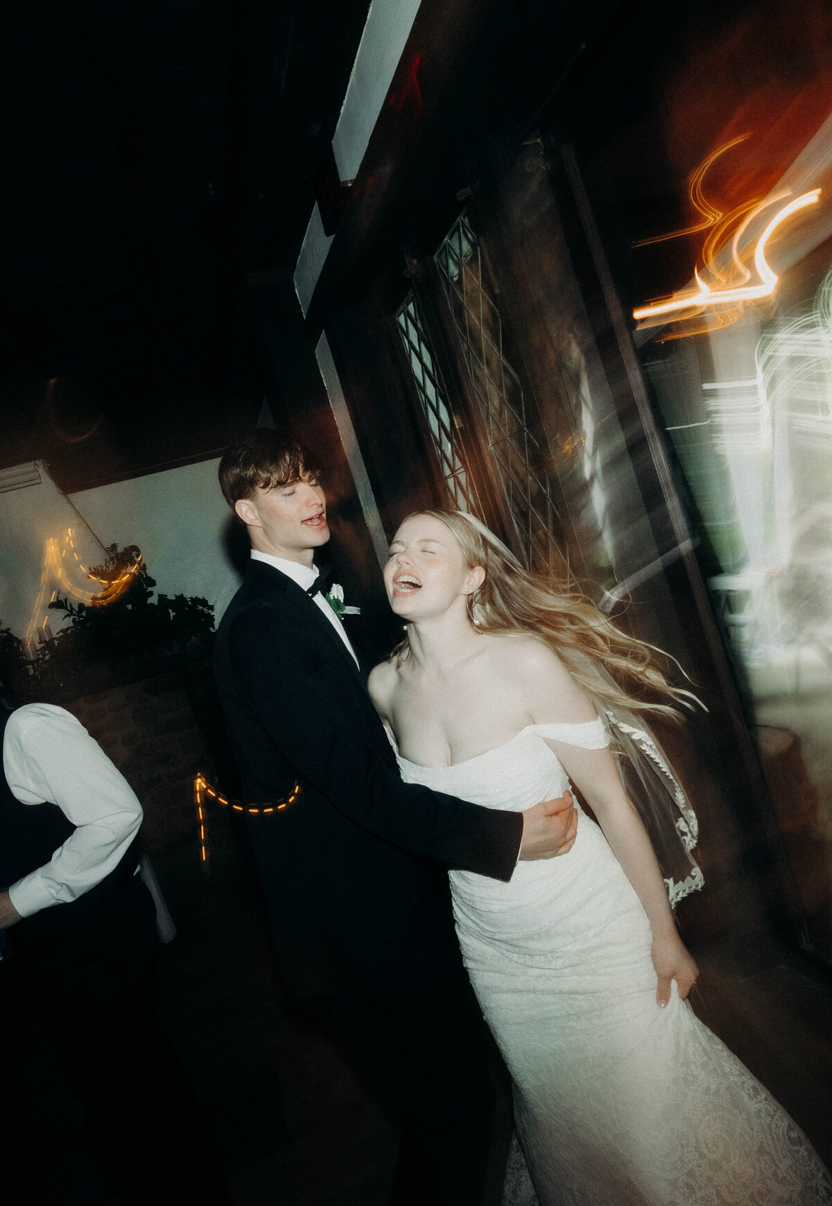 bride and groom dance floor photos direct flash