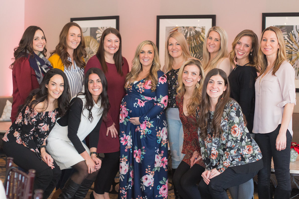 Pregnant Mom with Friends @ Mackey baby shower