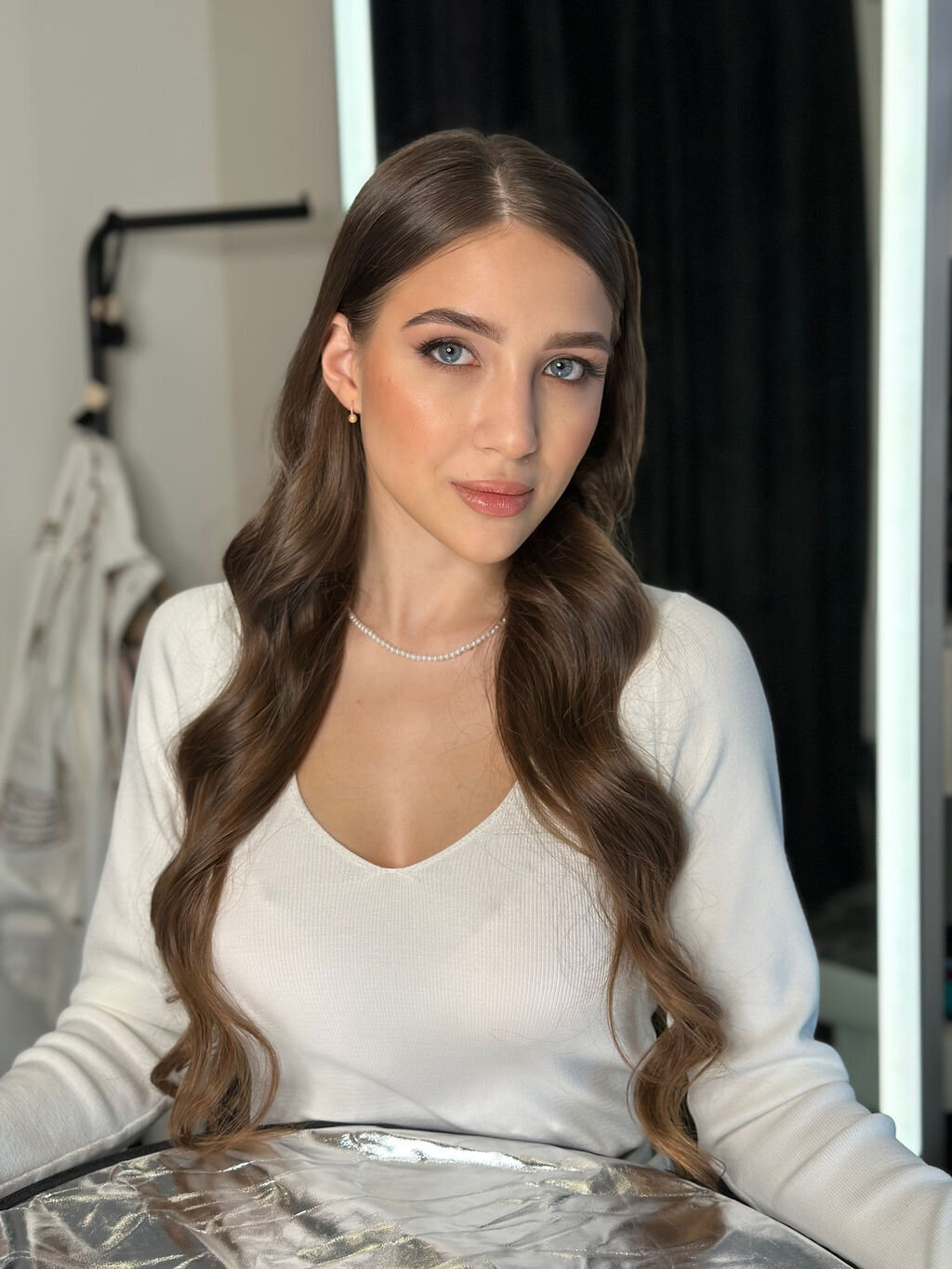 Before and after transformation showing radiant bridal makeup by Yana in the Bay Area.