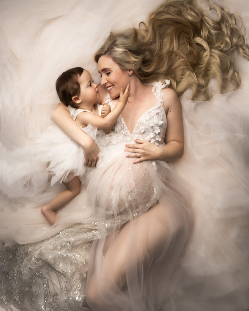 Brighton Maternity Photography Mom Laying With Child by For The Love Of Photography