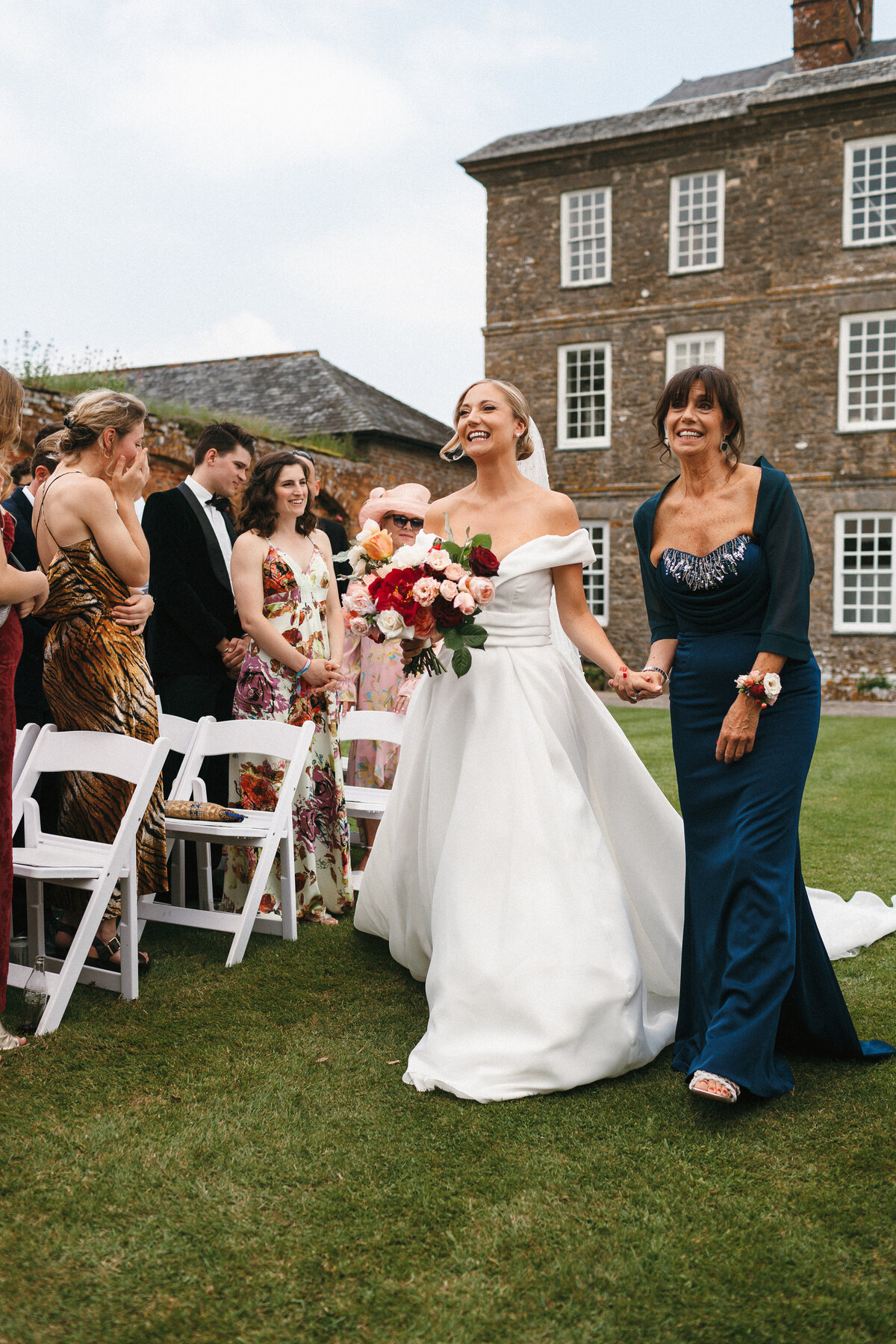 Bride and Mum walk the aisle