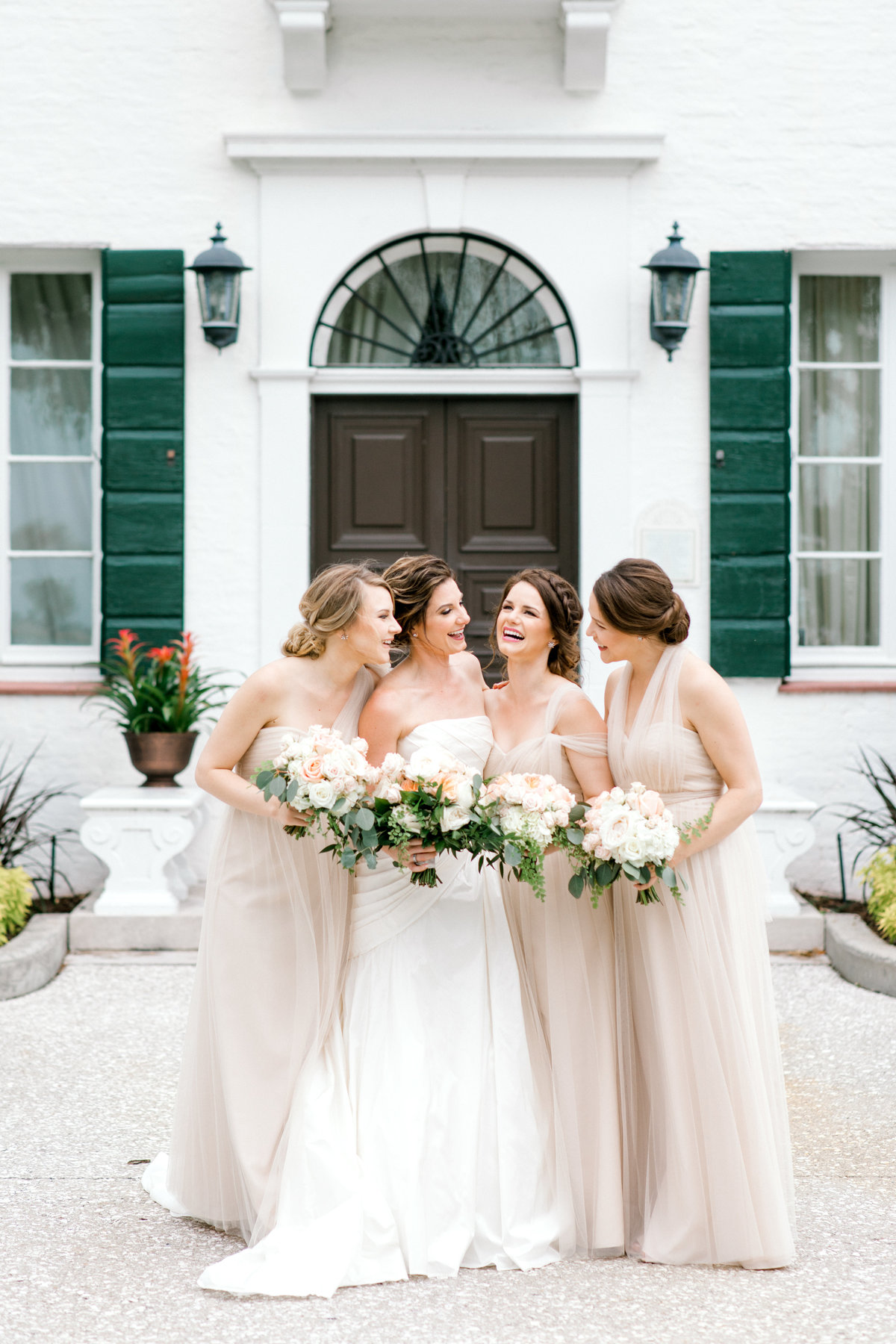 Bride and bridesmaids at Crane Cottage