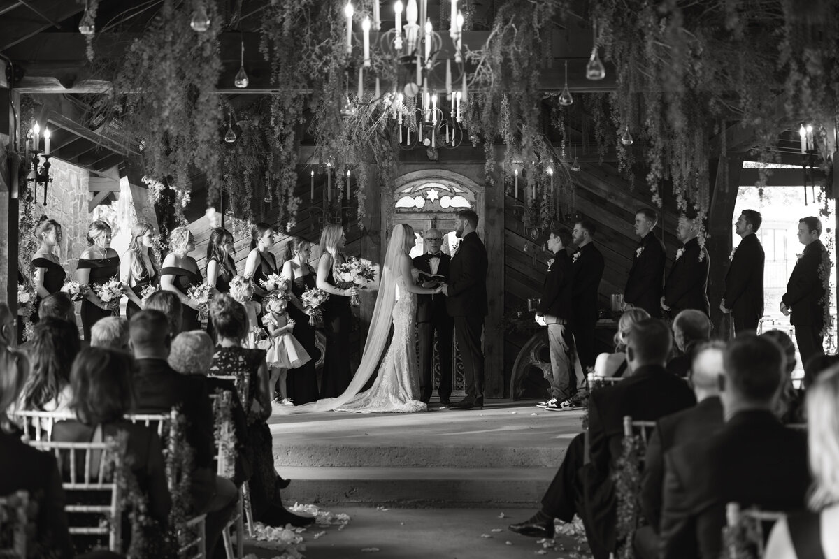 ceremony at equine ranch in texas hill country