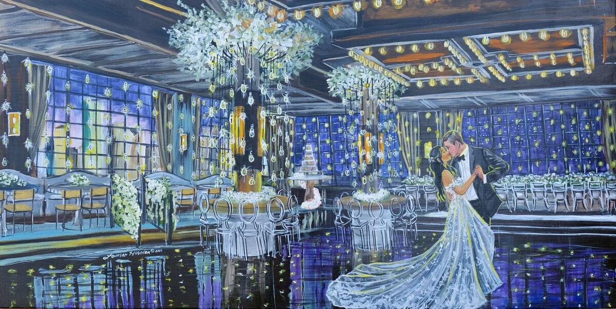 the astorian live wedding painting by Laura Herndon