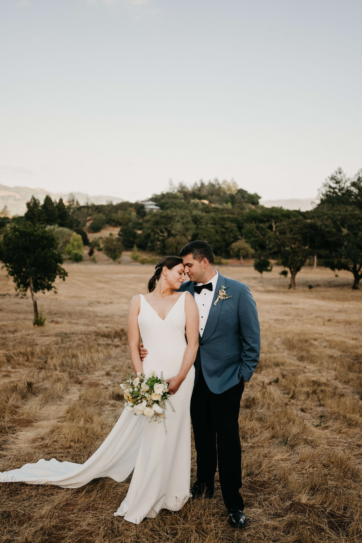 Sonoma Private Estate Wedding Portrait Sunset
