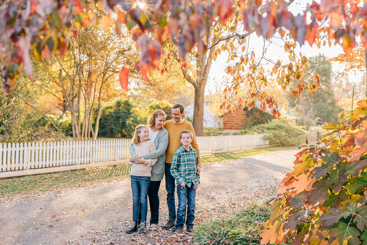 family in mooresville alabama under the fall trees