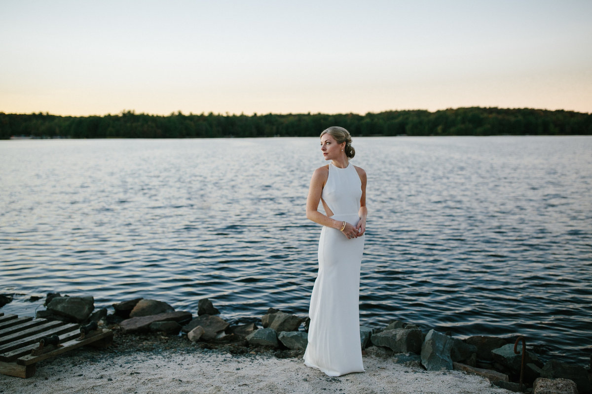 Beautiful bride photographed in the evening summer light in Poconos, PA.