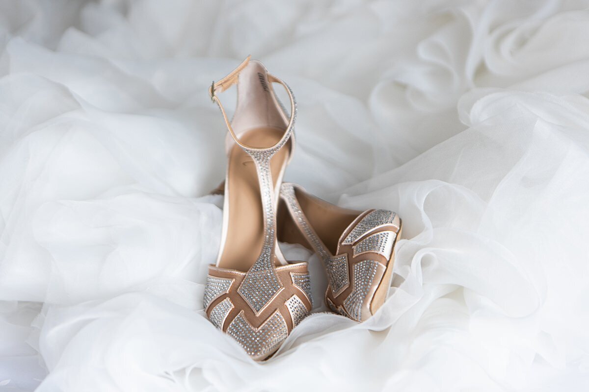 Art Deco inspired stilettos for a wedding
