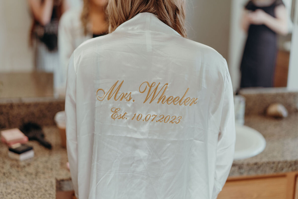 a bride in an embroidered robe
