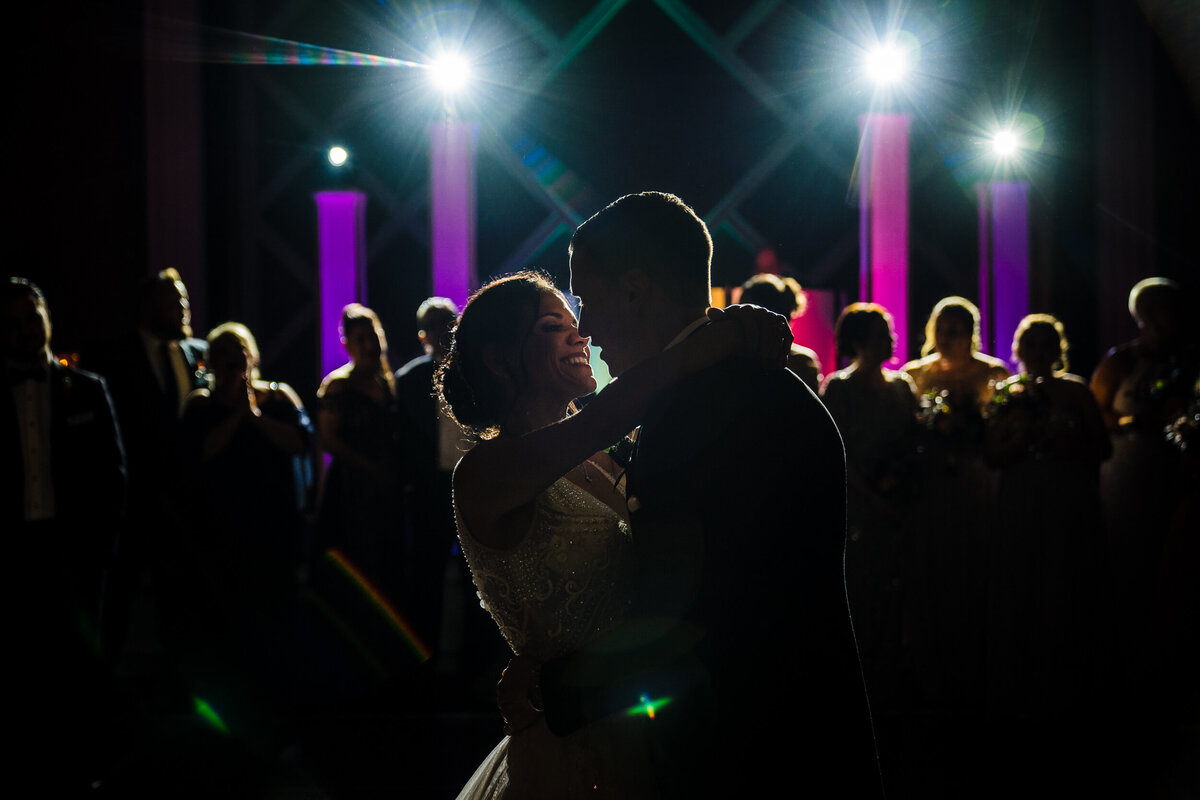 Wedding and elopement photographer sonderland.us captures a first dance  during a wedding in Las Vegas, NV