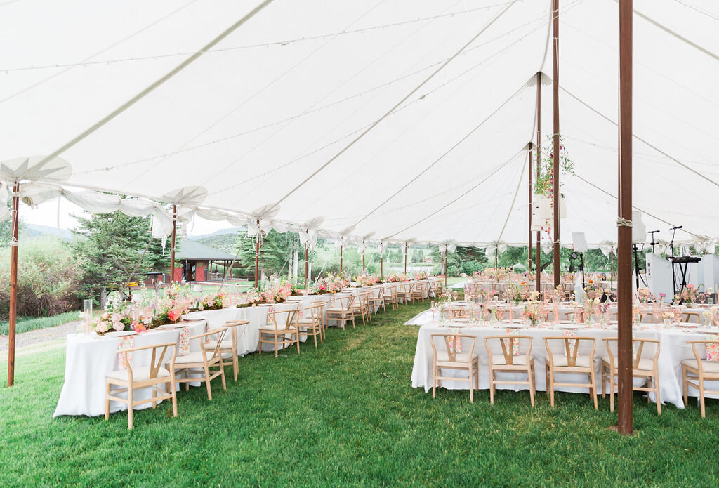 romantic wedding tent reception