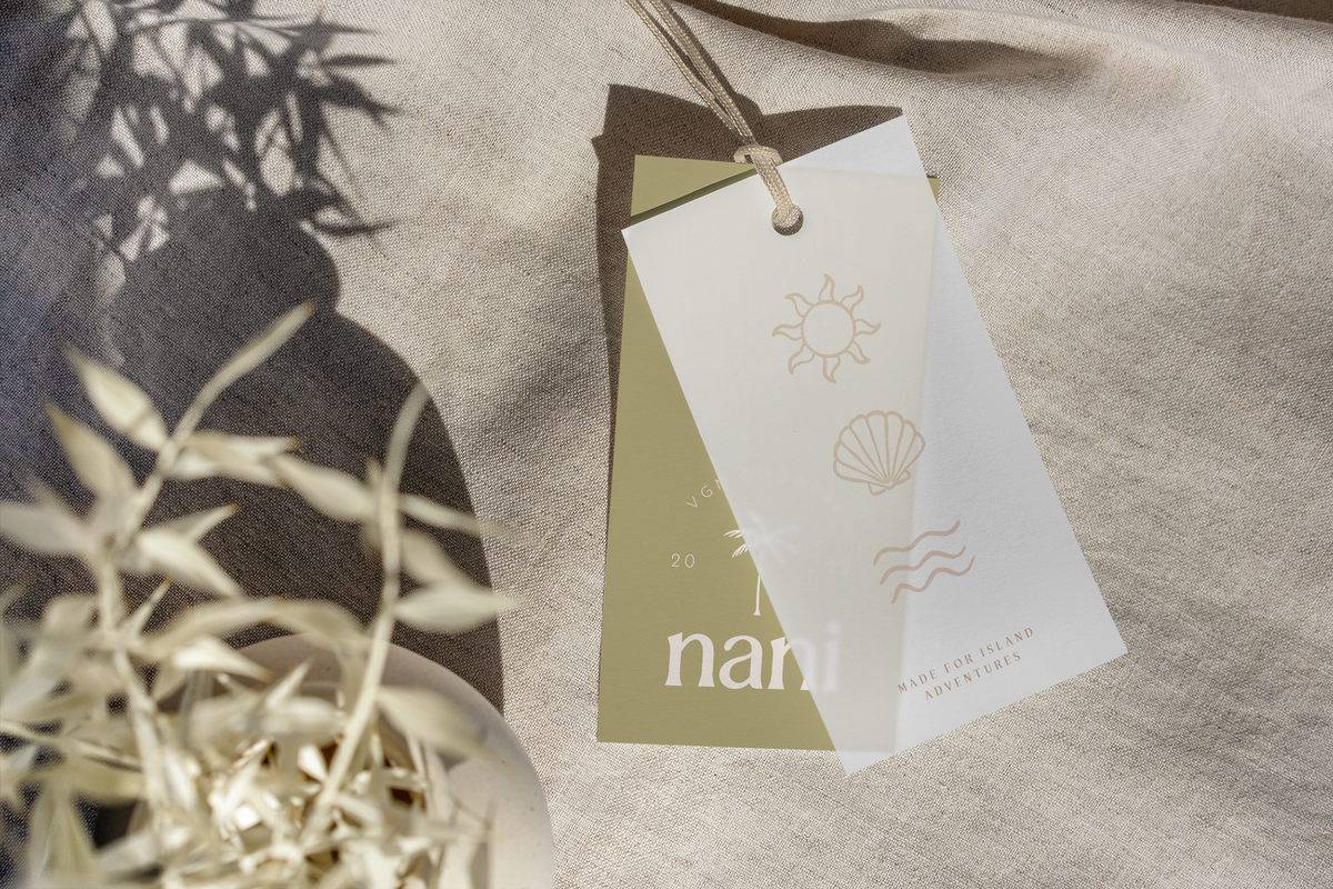 Elegant label tag on linen cloth