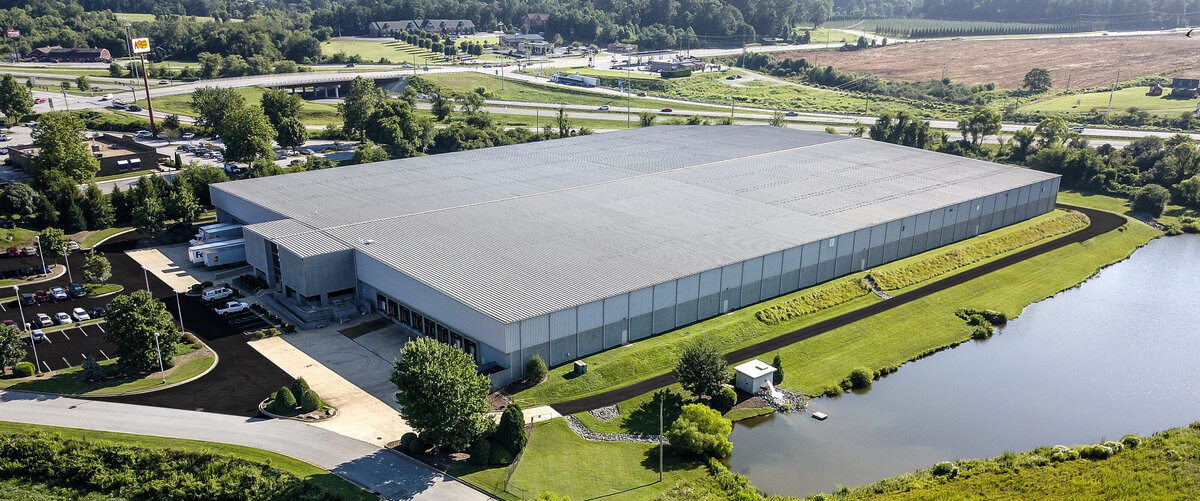 overhead view of warehouse