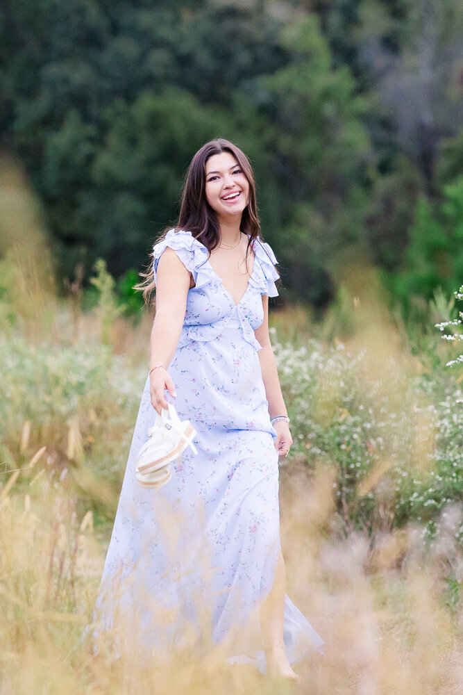 Senior pictures of girl at the field in Raleigh NC-2
