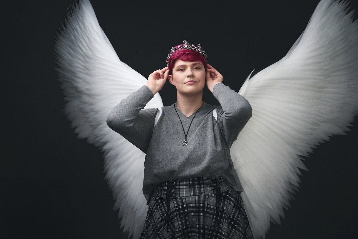 Senior Picture Photographer Captures Angelic Portrait with Wings and Tiara-44