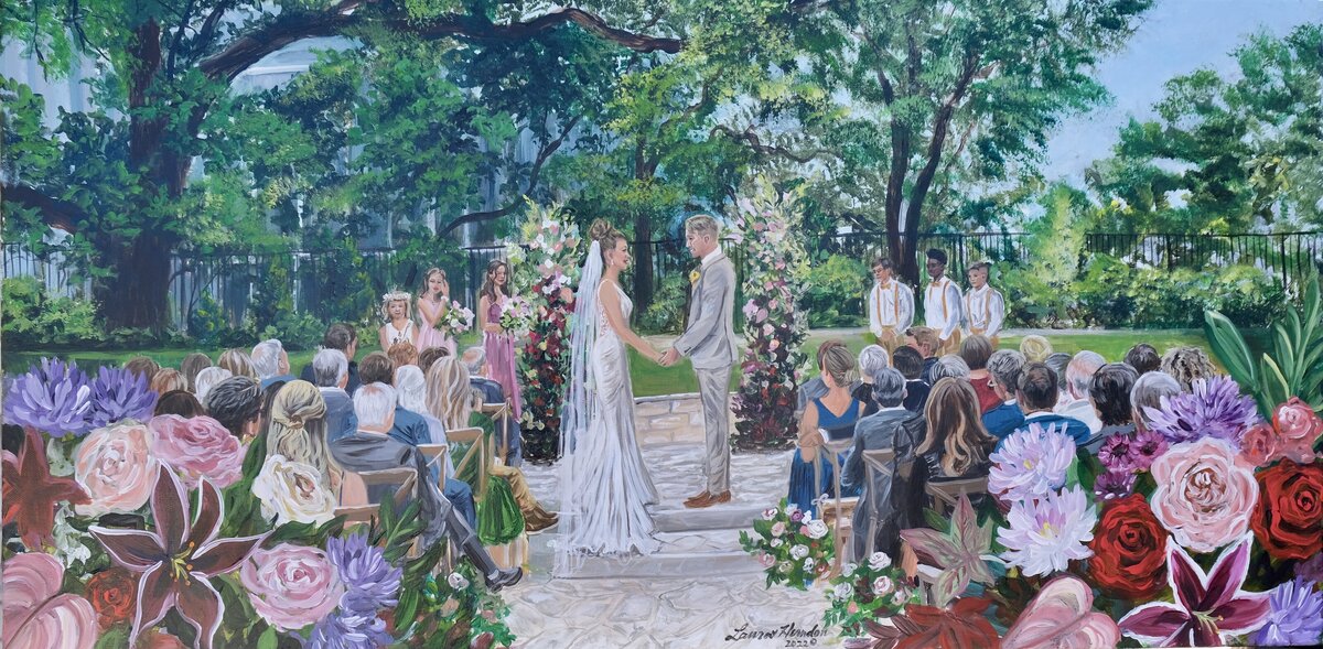 allan house live wedding painting by Laura Herndon