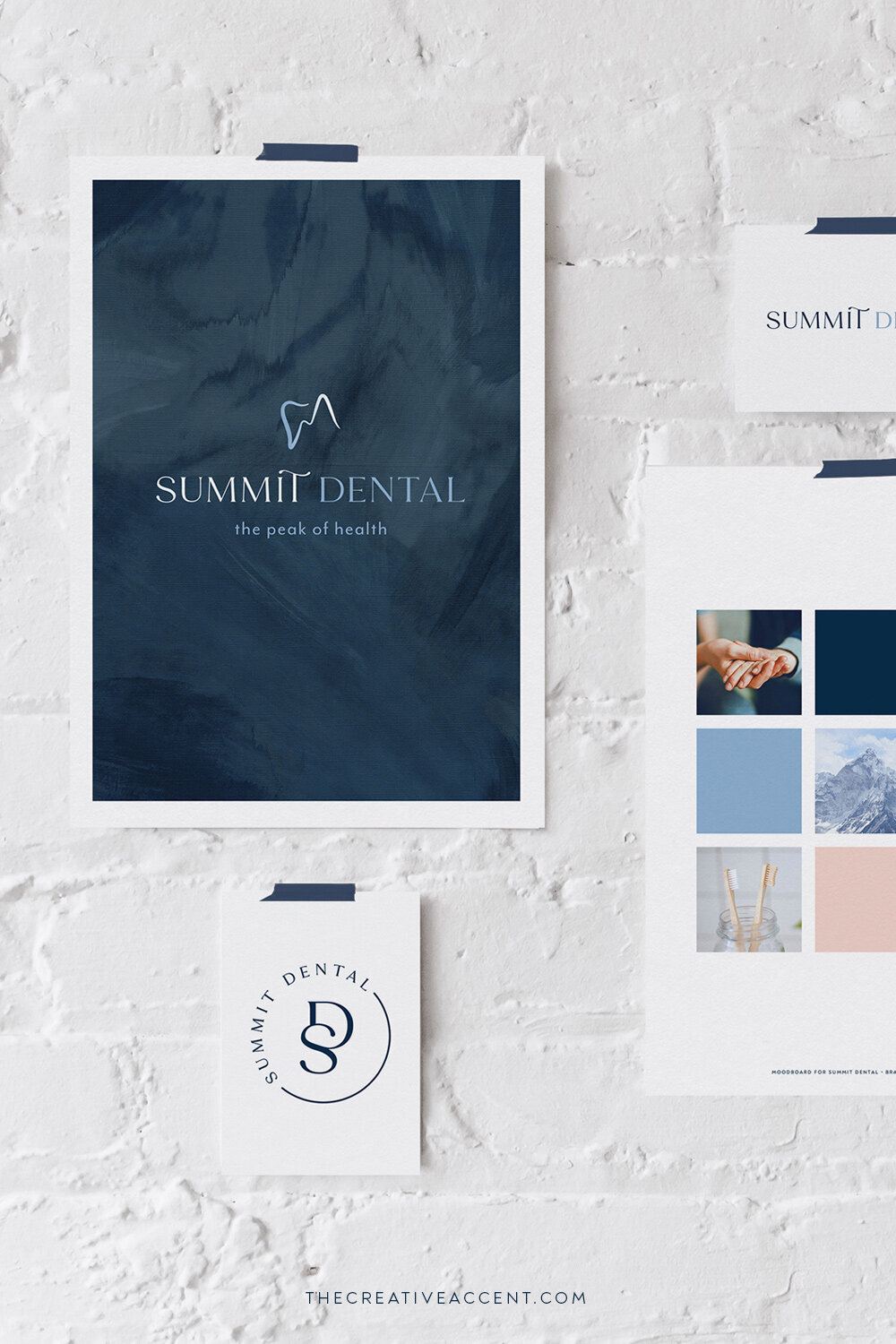 brand design and moodboard for summit dental