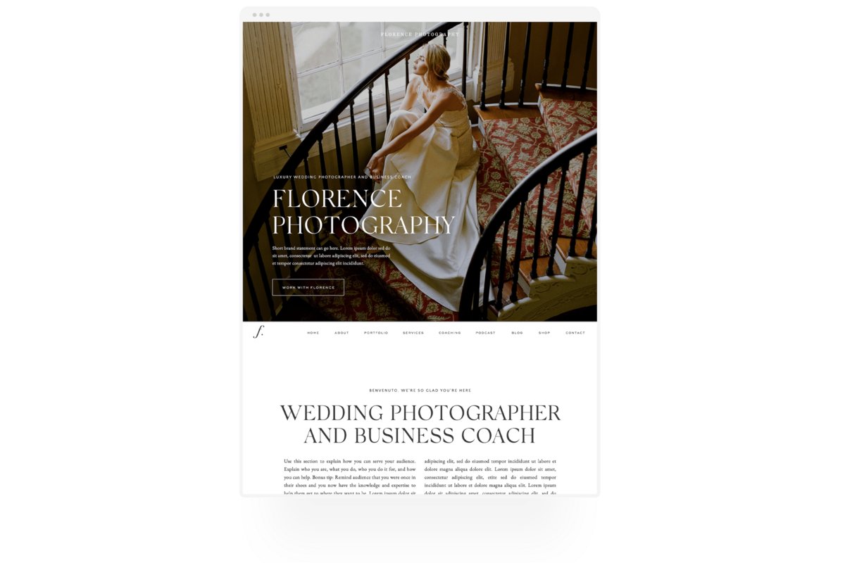 Showit website template.