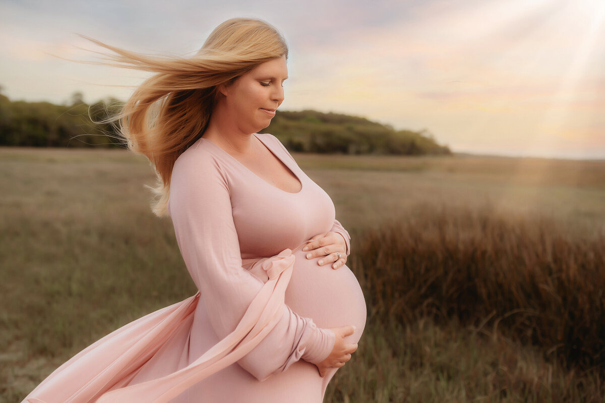 Expectant Mother poses for Maternity Photoshoot in Charleston, SC.