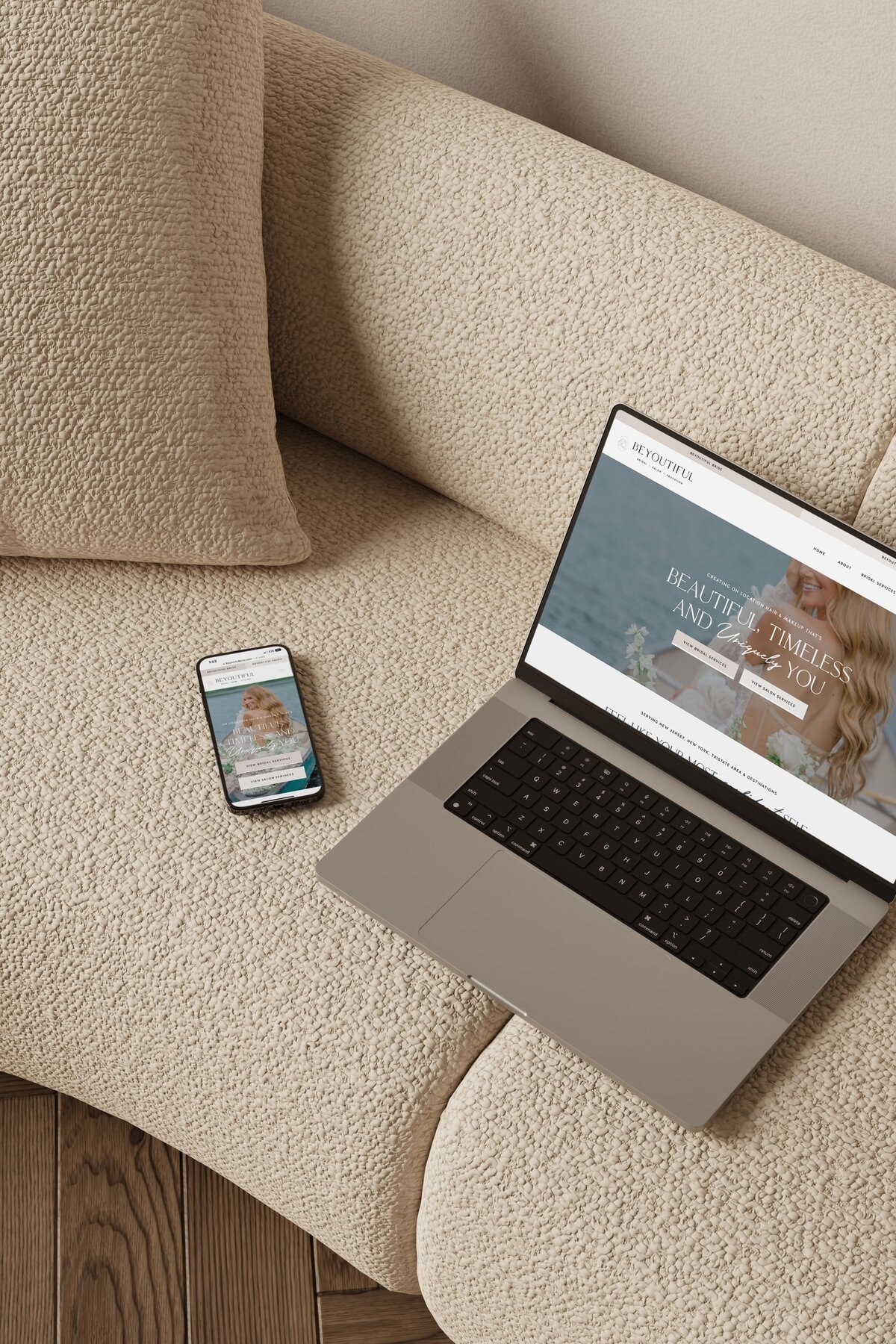 Custom website for bridal beauty business