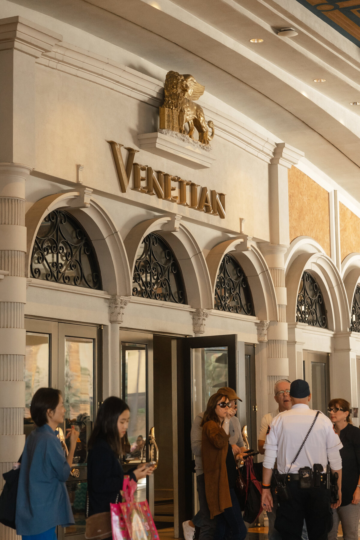 detail photo of the venetian hotel in vegas before a wedding