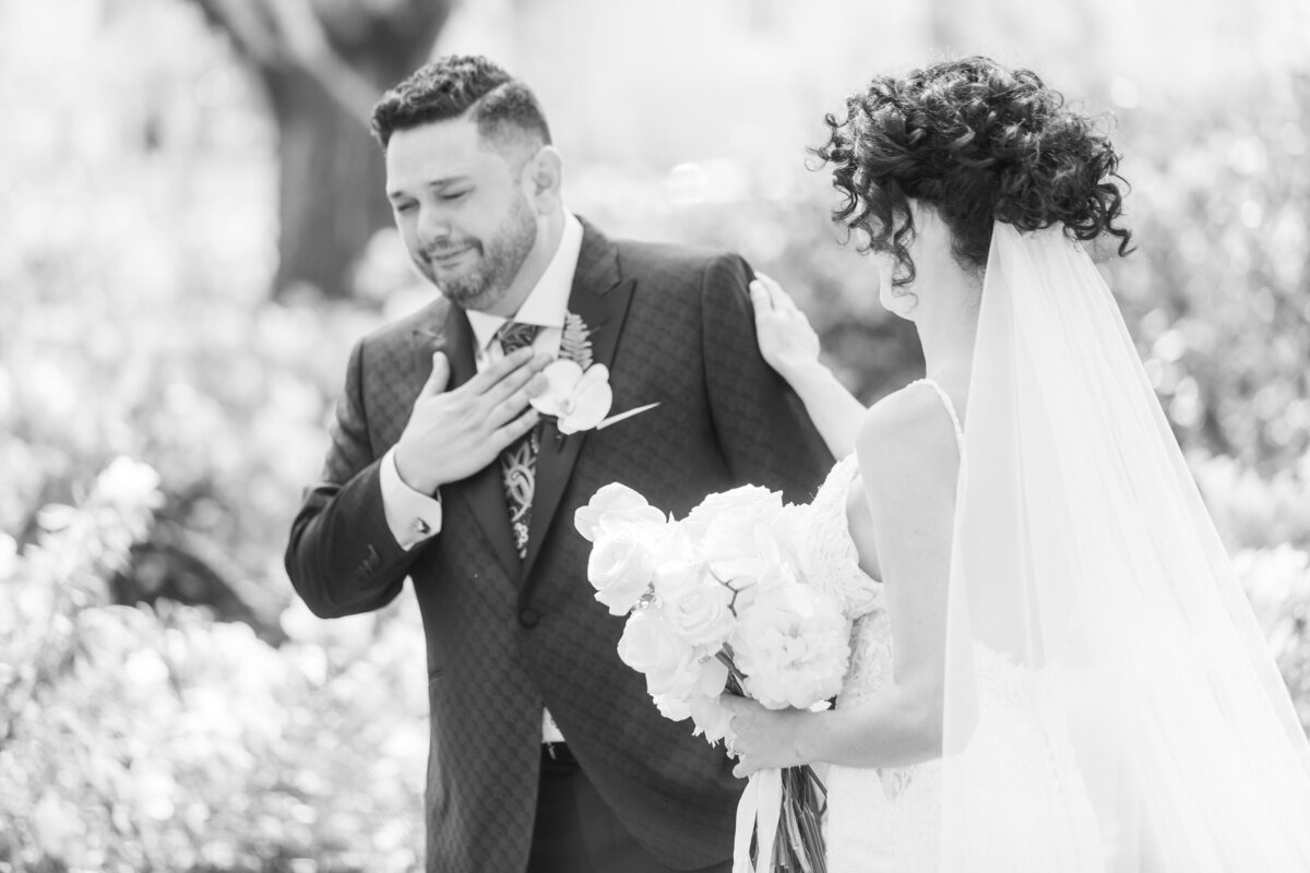 groom seeing bride for the first time