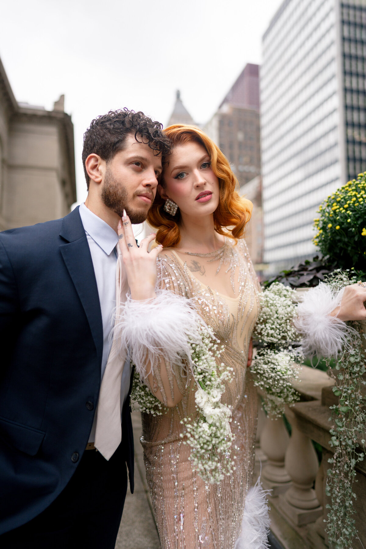 Berlez-Aspen-Avenue-Chicago-Wedding-Photographer-Glam-Atelier-Clair-De-Lune-Vintage-Bob-Mackie-Sheer-Beaded-Gown-Luxury-Engagement-Art-Institute-of-Chicago-South-Garden-29