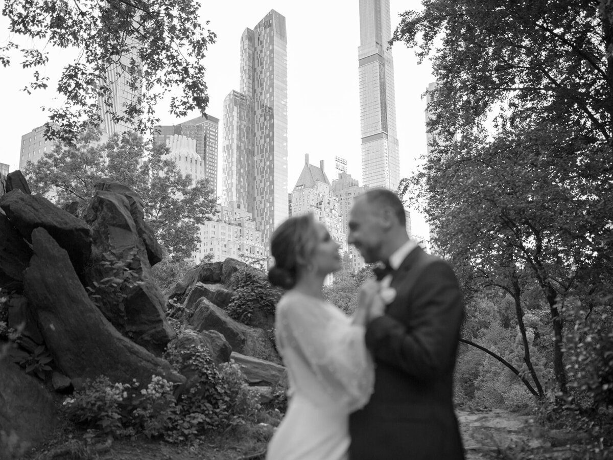 A couple elopes in central park to celebrate their love
