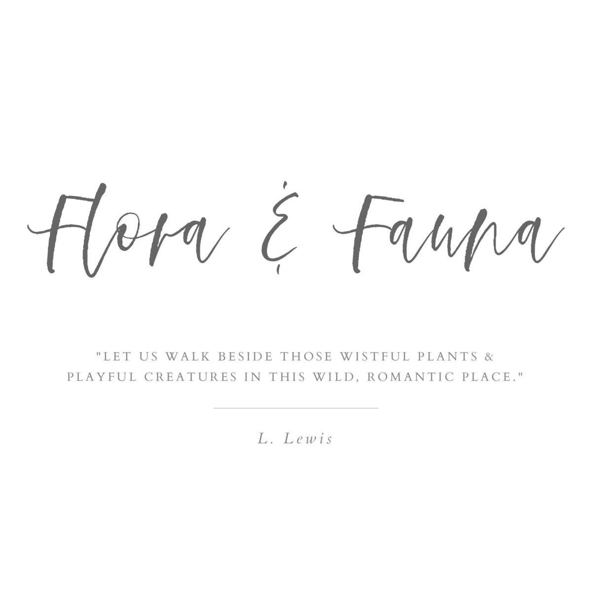 Flora + Fauna_Title Page