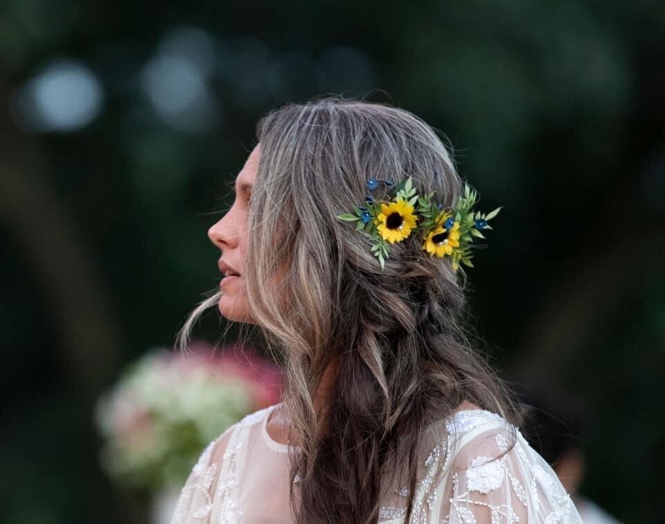 boho hairstyle sunflowers