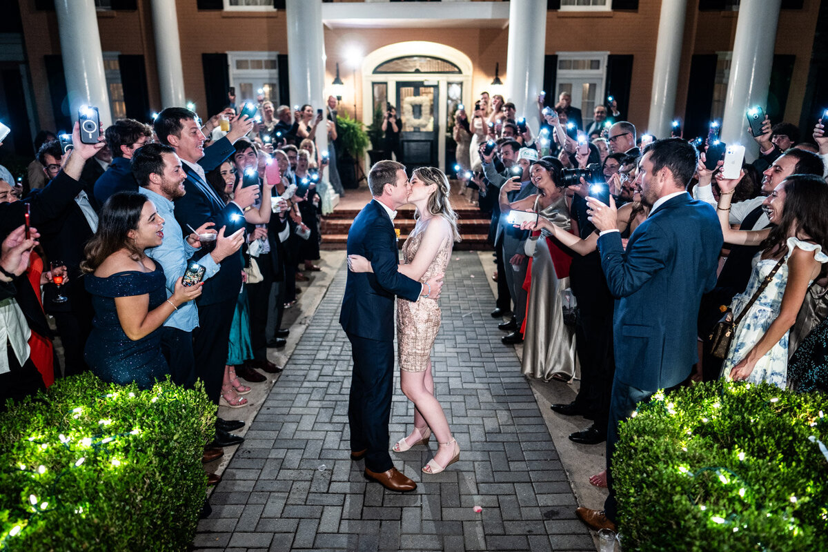 Bride and groom get a send-off at Southern Oaks wedding
