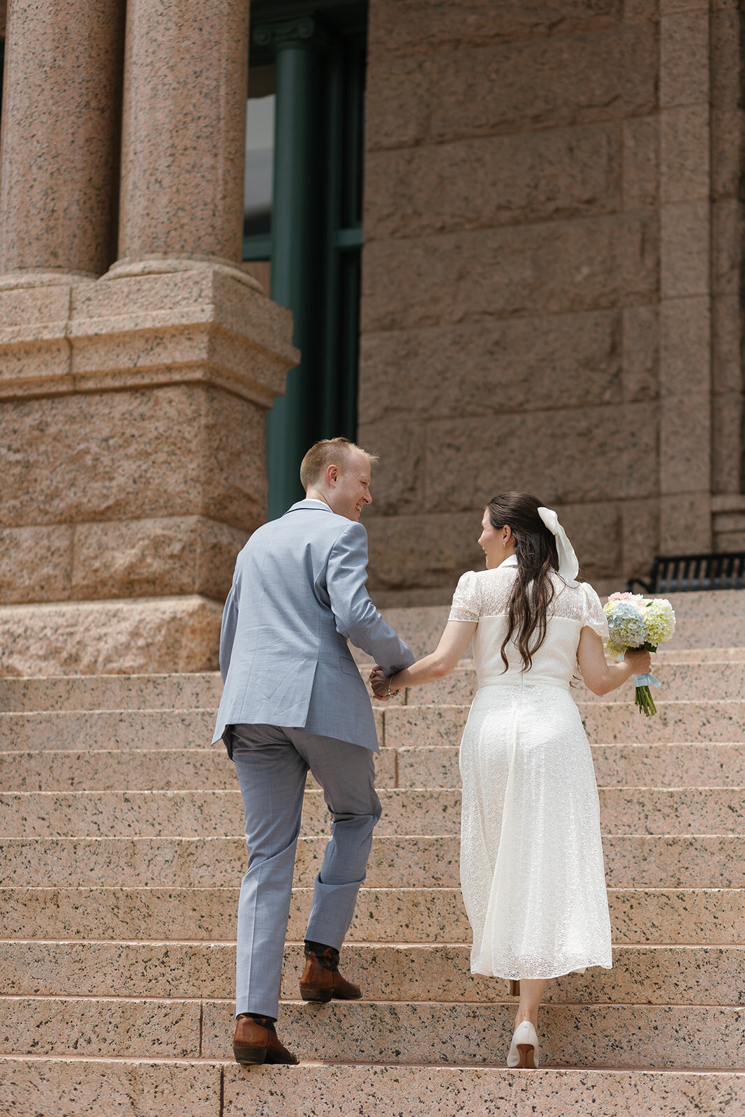 Tarrant County intimate elopement couple portrait outdoors.