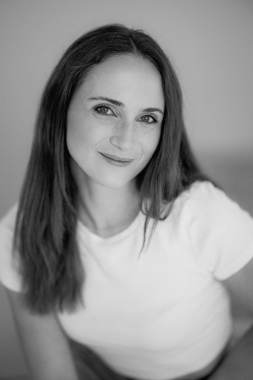 Woman looking straight into the camera.