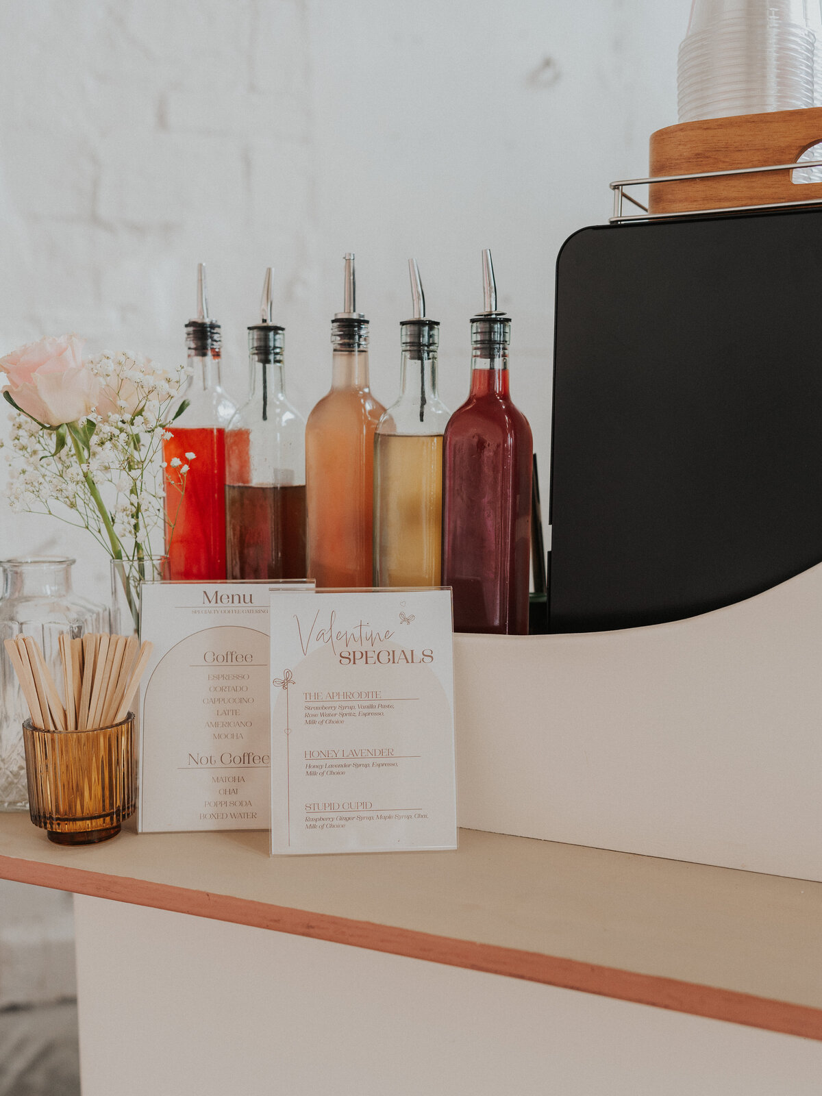 Organic Handcrafted Syrups and Signature Drinks. We make all of our syrups in house. Pairs perfectlyy to make the most delicious coffee. Strawberry Matcha, Vietnamese Cold Brew, Raspberry Ginger Chai, Lavender Honey Matcha, Honey, Vanilla, Salted Caramel Latte.