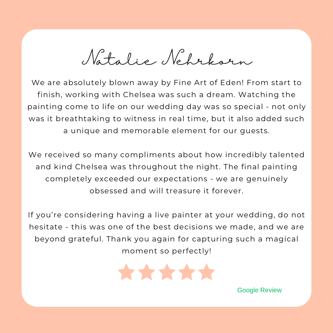 Review of live wedding painter Fine Art of Eden