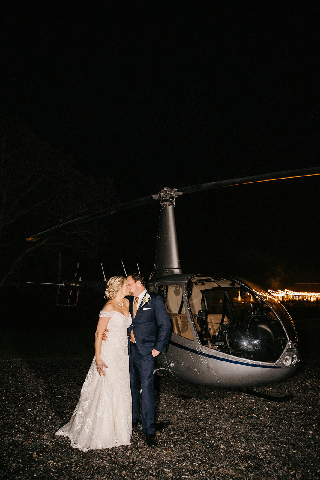Helicopter wedding departure