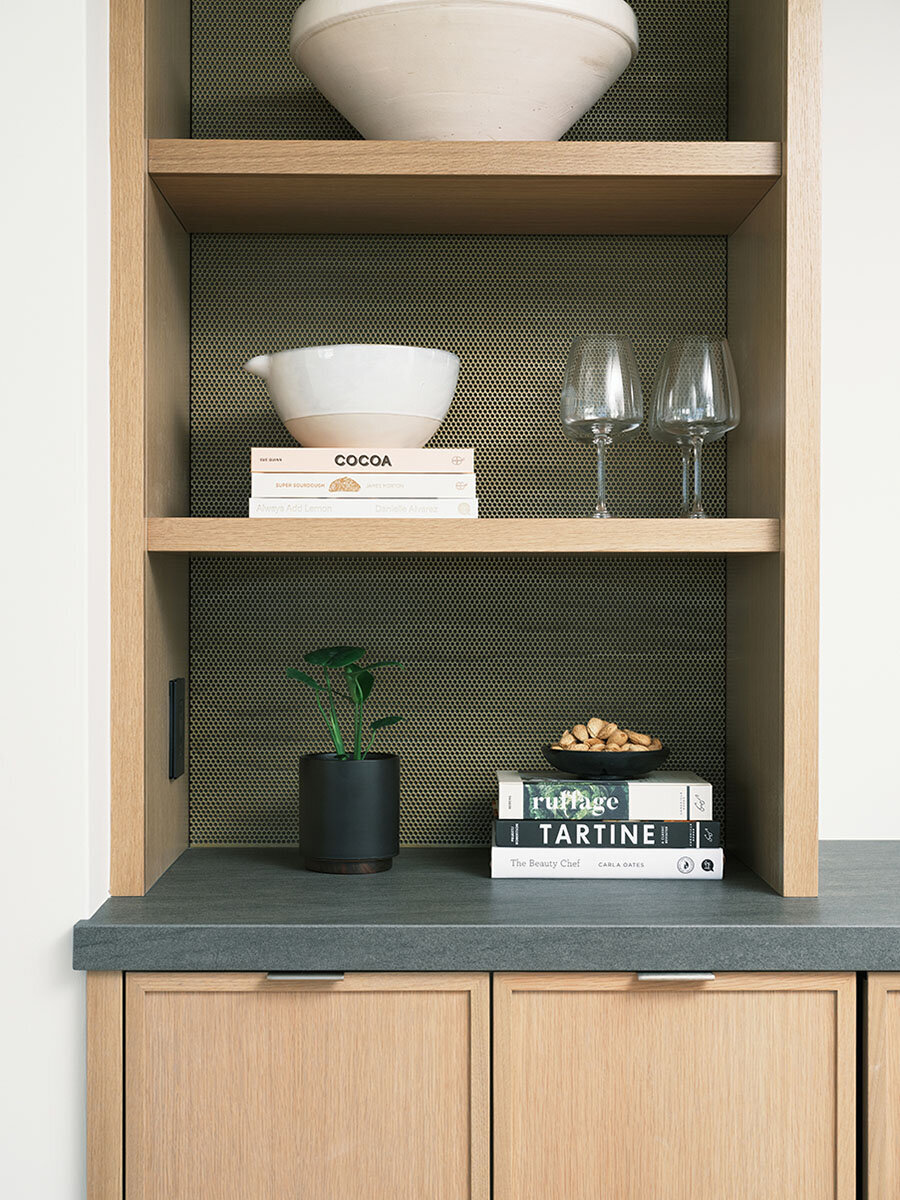 bar shelves with brass back