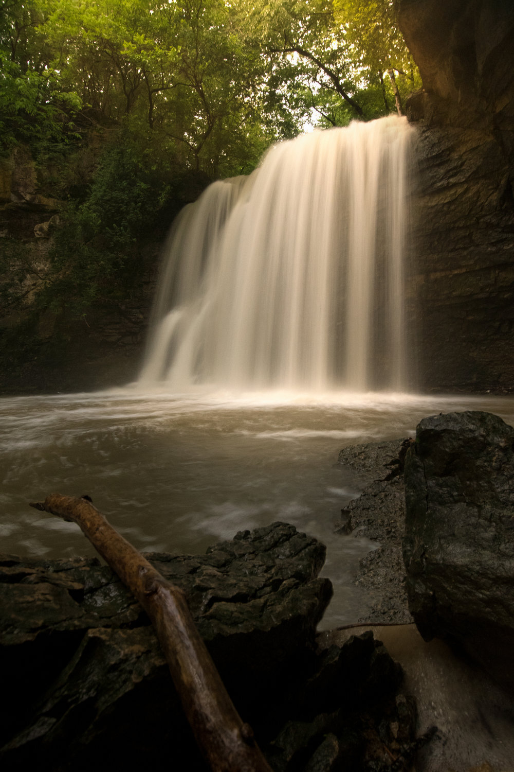Long exposure photo of Hayden Falls waterfall in Dublin, Ohio. Photo taken by Aaron Aldhizer