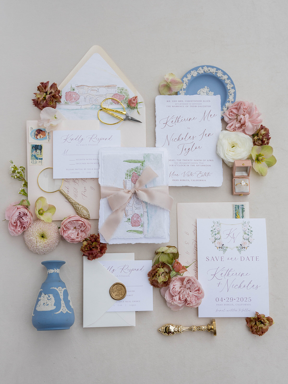 San Luis Obispo wedding Flat Lay example