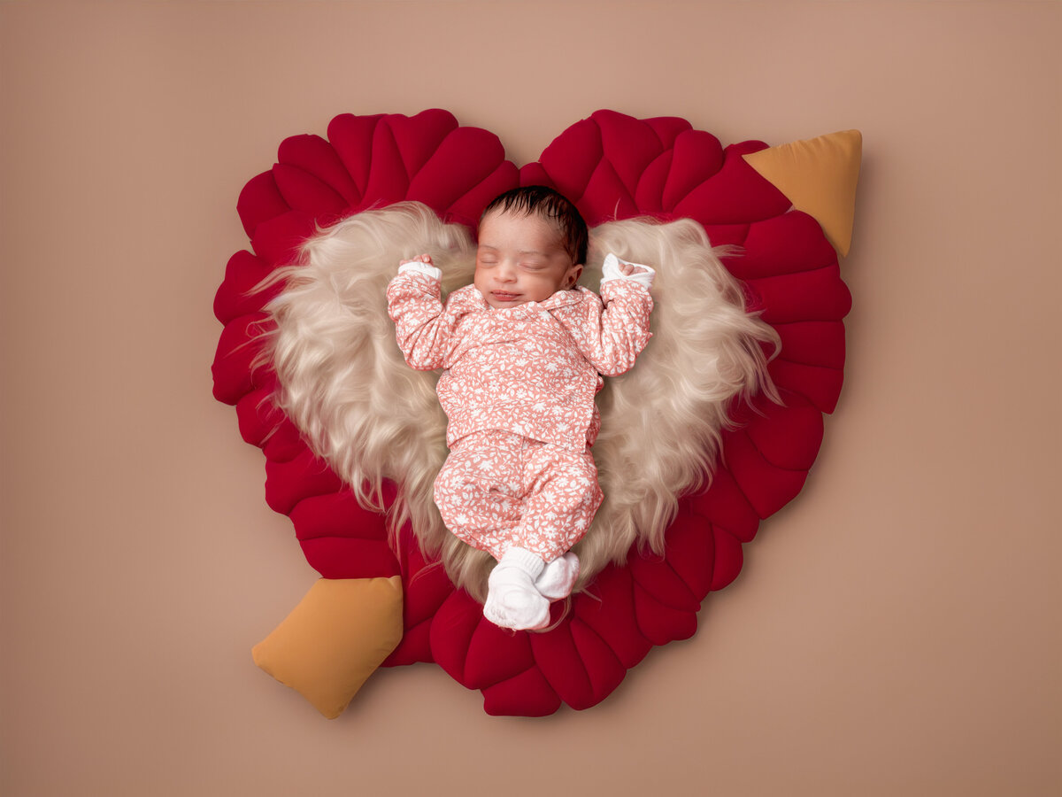Newborn photo with heart San Francisco
