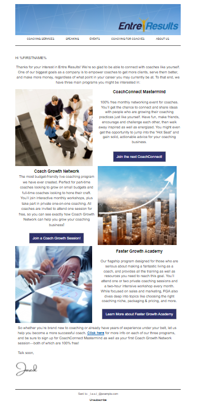 ER Active Campaign Email