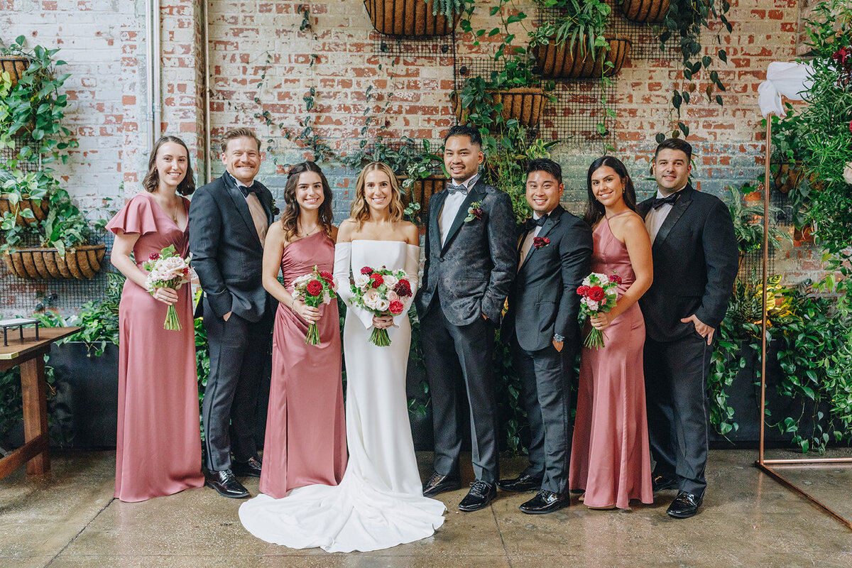 bridal party portraits at brooklyn winery 