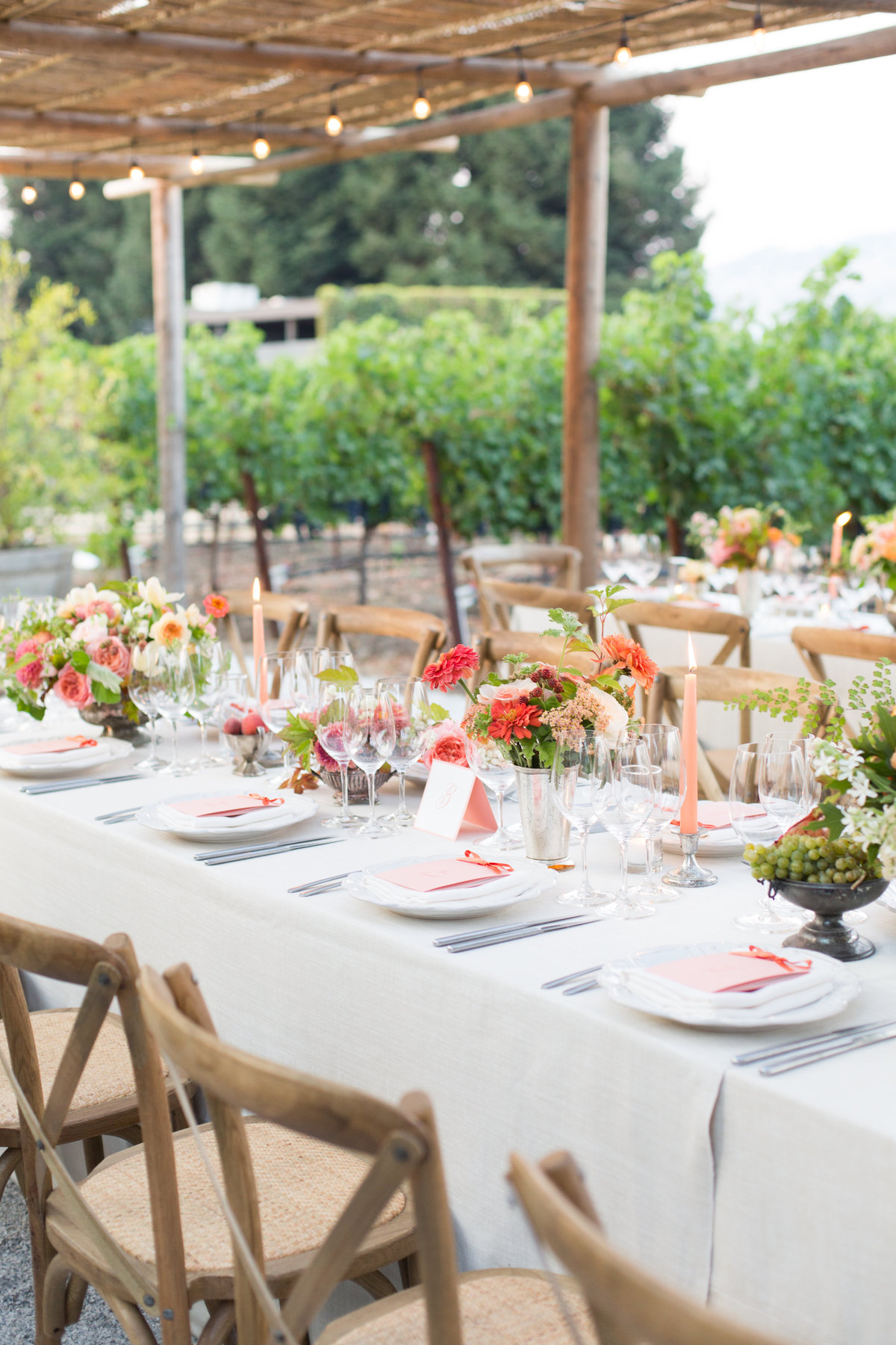 Social event by Jenny Schneider Events at Round Pond Estate in Napa Valley, California. Photo by Eric Kelley Photography.