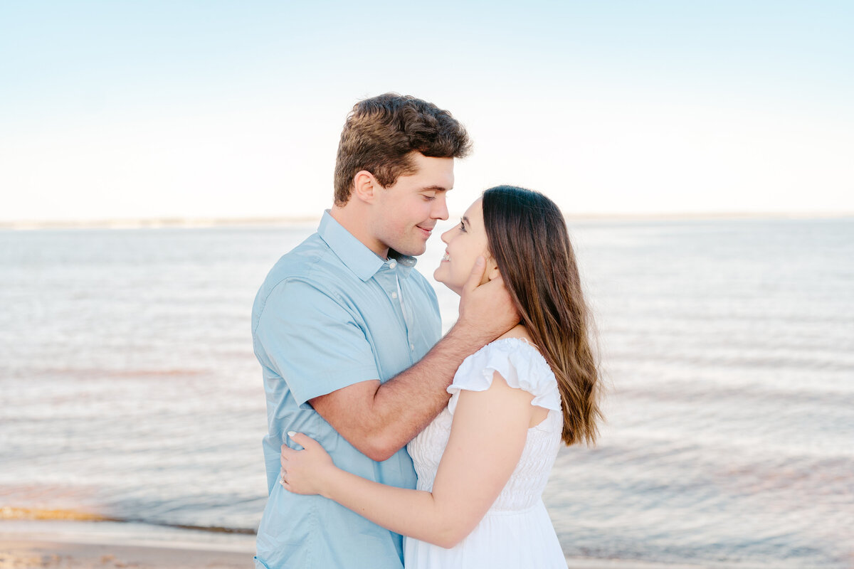 lake michigan engagement photos in escanaba