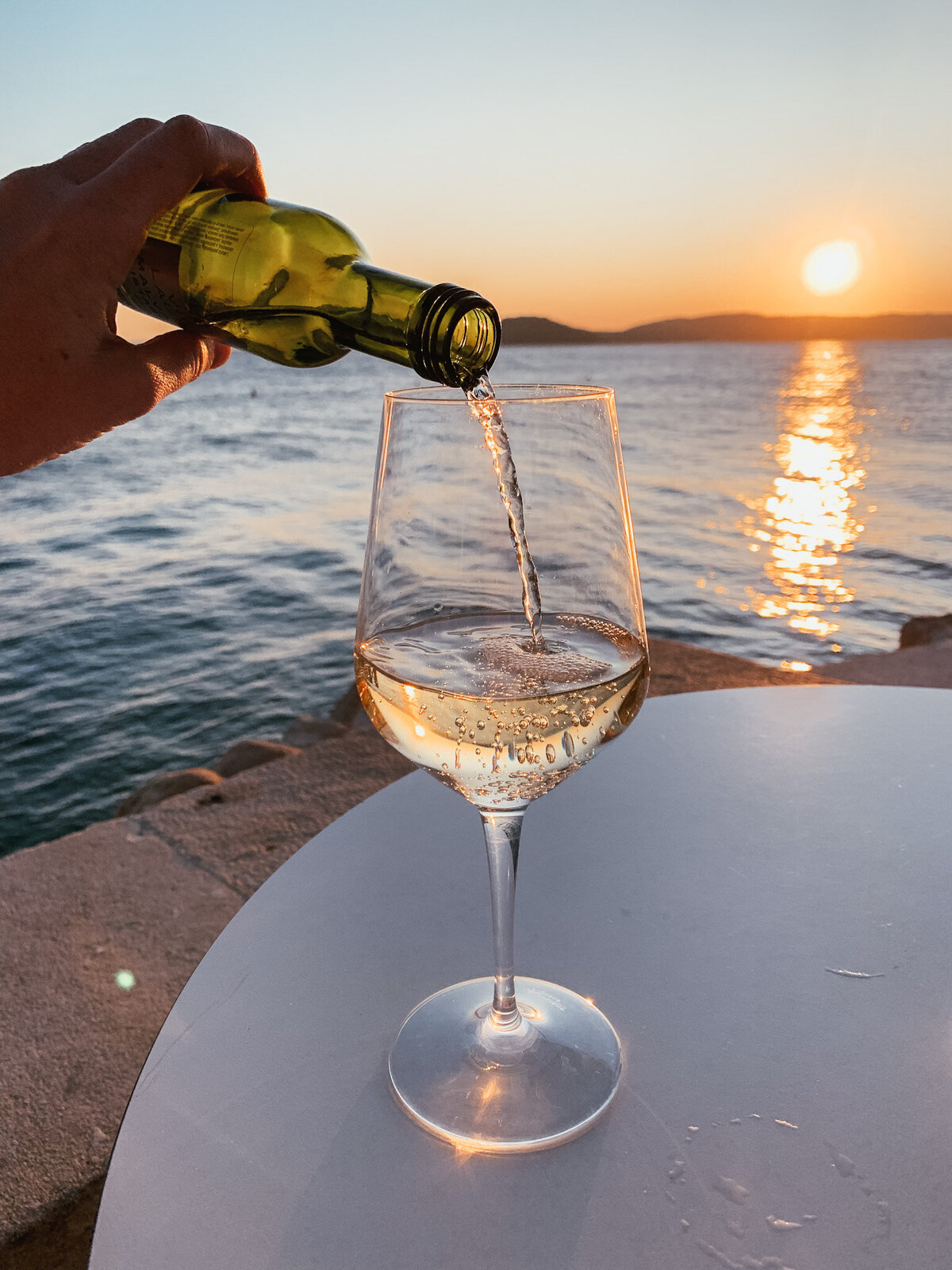 Split, Croatia Beach Bar White Wine