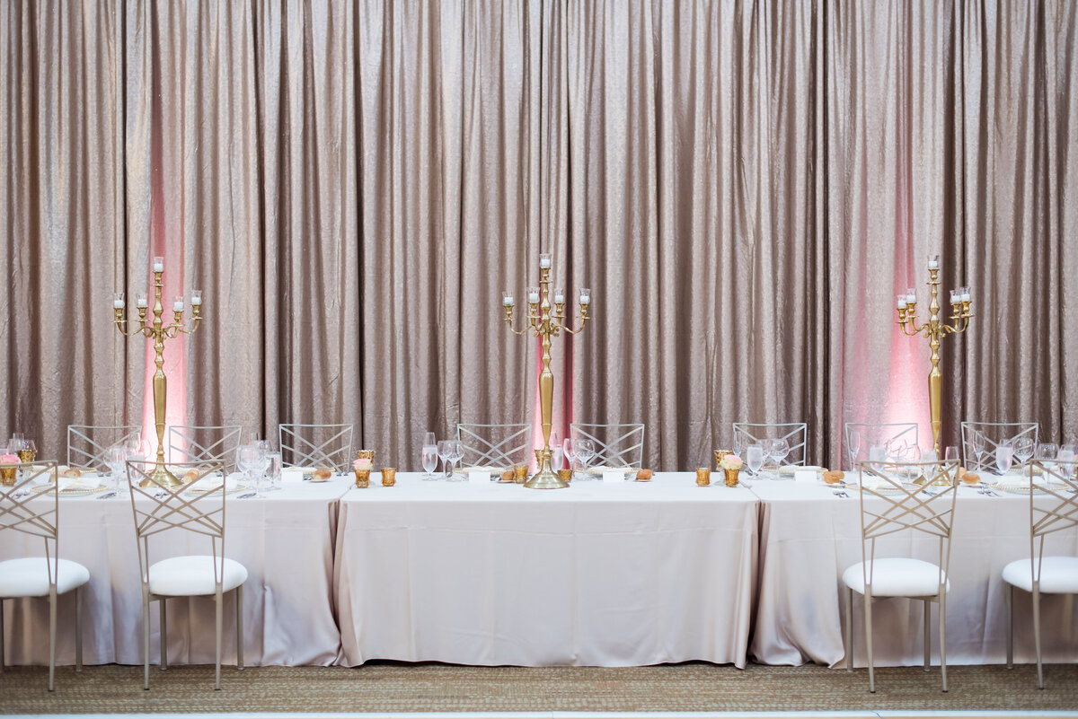 head table at the wedding at fairmont hotel