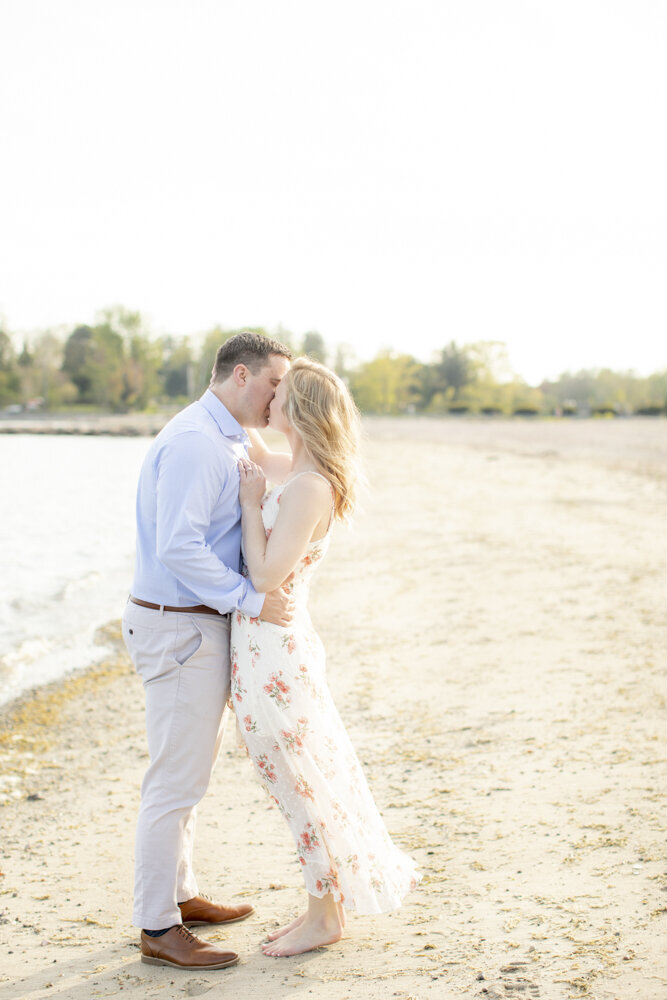 southport, CT beach engagement session during summer