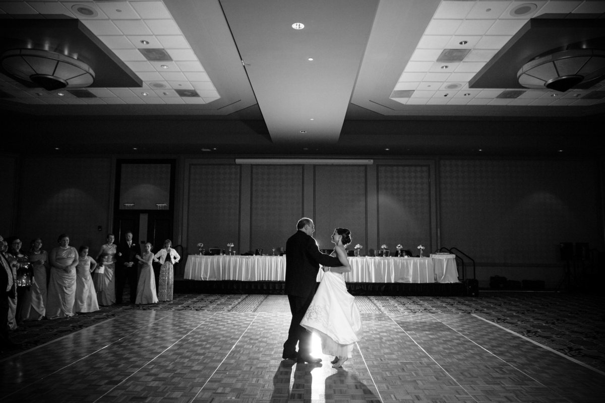 Reception photo of the father daughter dance at The Renaissance Hotel in Mobile, Alabama.